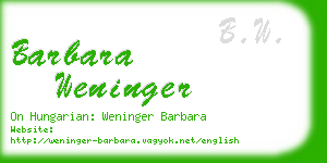 barbara weninger business card